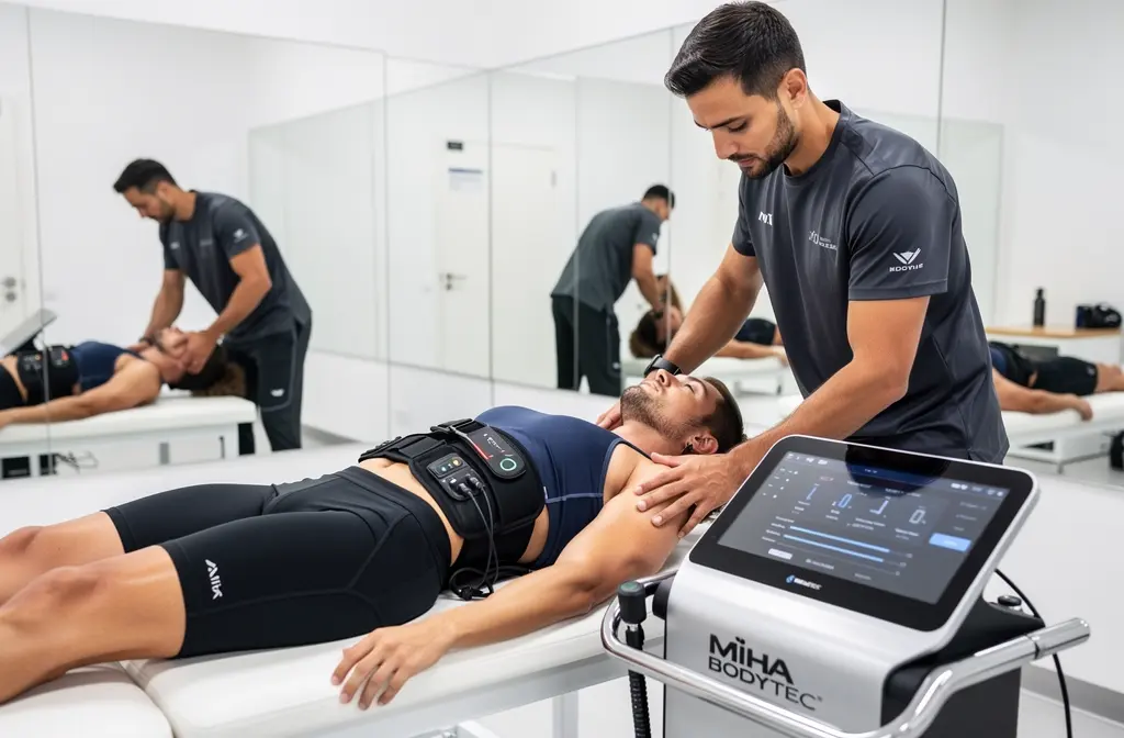 Réglage et utilisation d'une ceinture d'électrostimulation