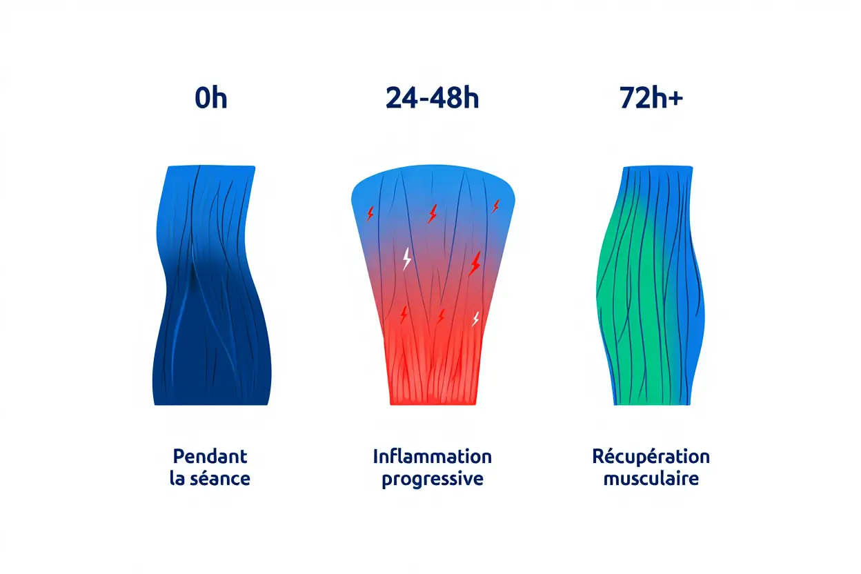 Timeline des courbatures post-électrostimulation