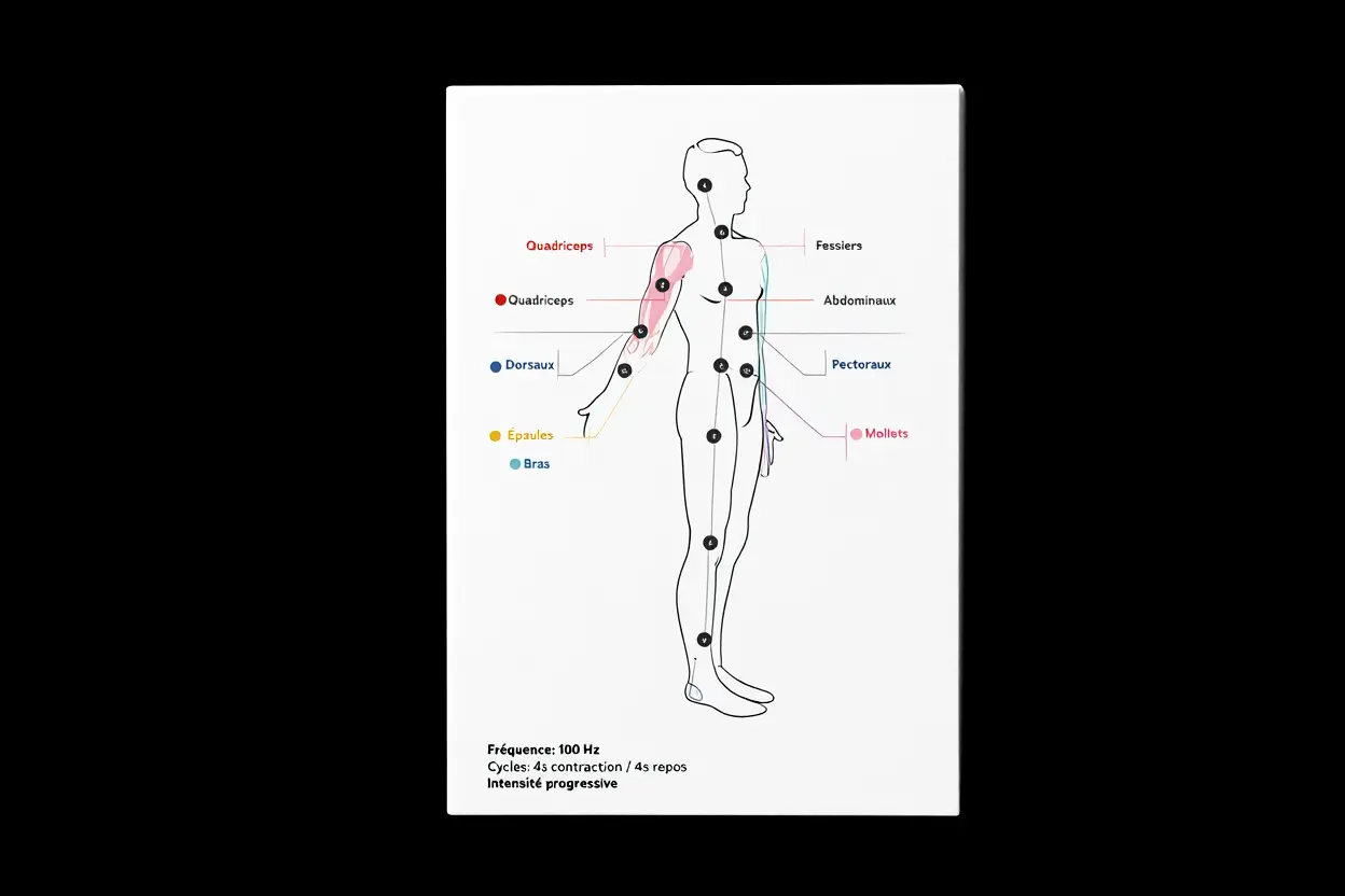 Placement des électrodes et groupes musculaires ciblés