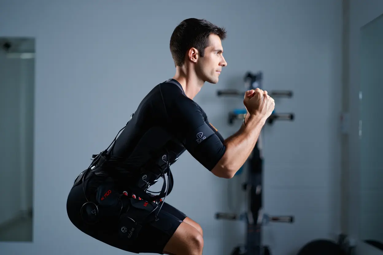 Séance d'électrostimulation en action