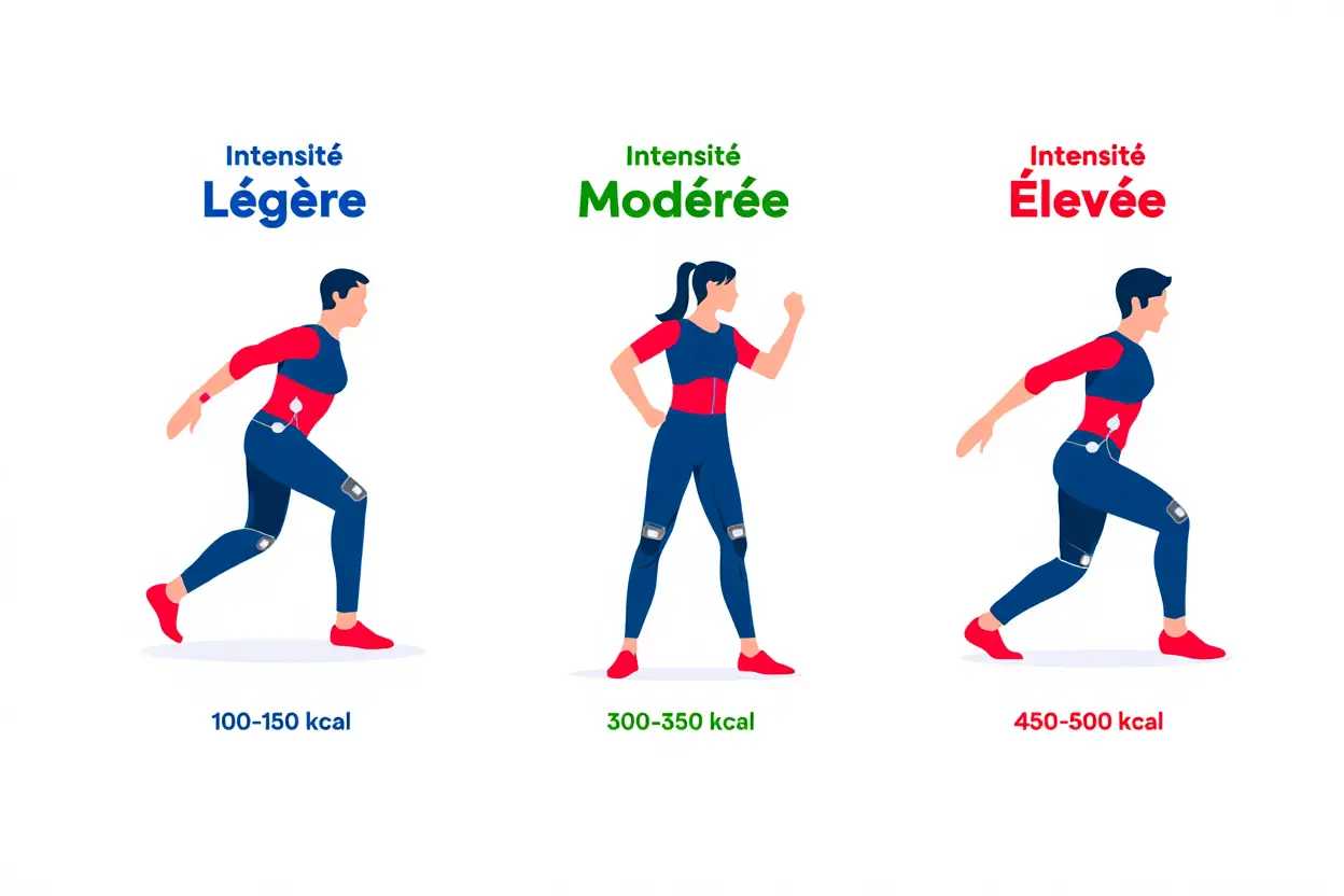 Niveaux d'intensité et dépense calorique en EMS