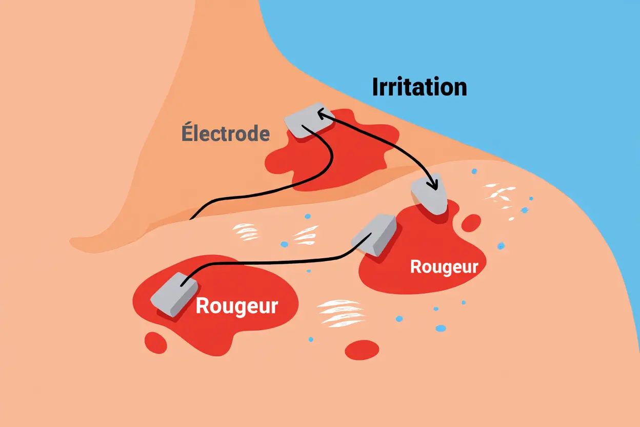 Irritations cutanées sous électrodes