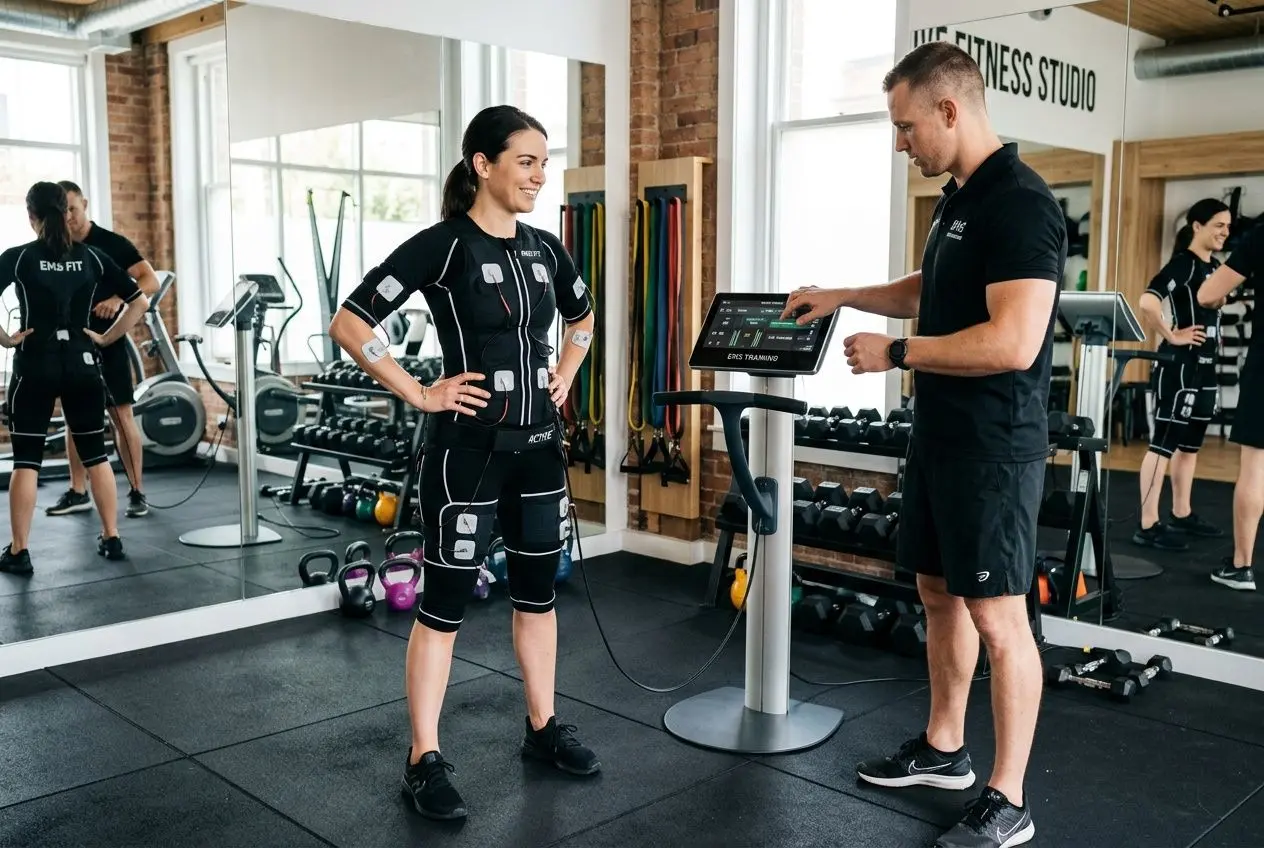 Séance d'électrostimulation encadrée par un coach