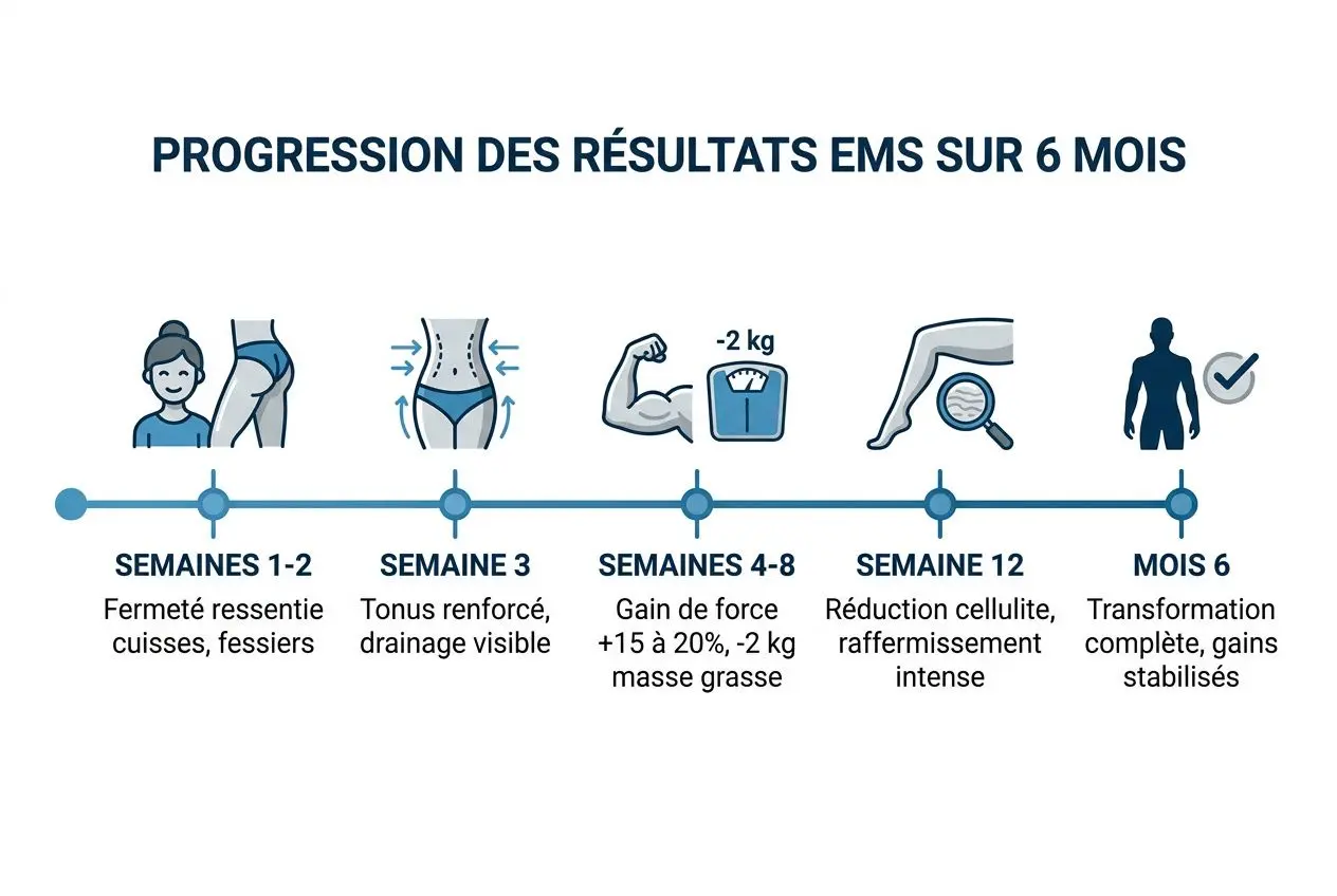 Chronologie des résultats EMS sur 6 mois