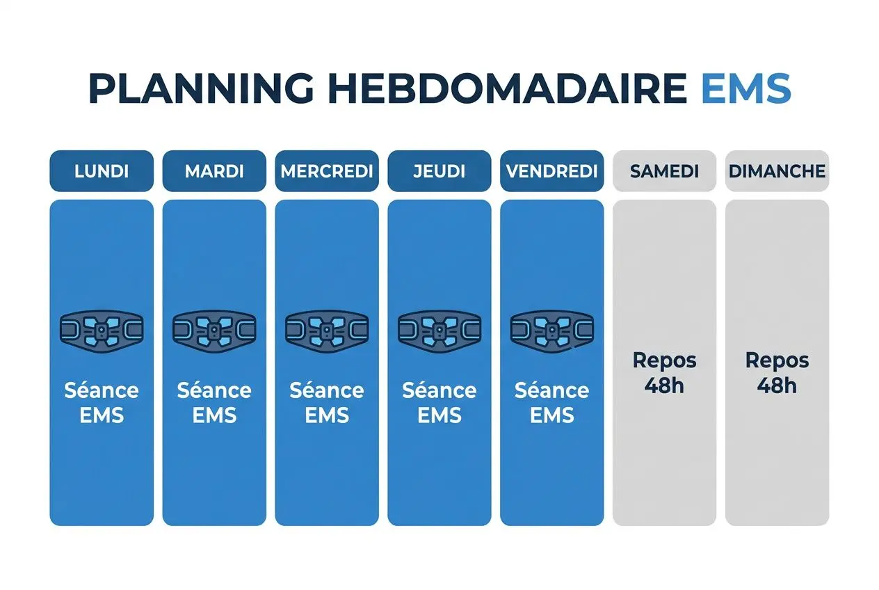 Planning hebdomadaire séances EMS et jours de repos