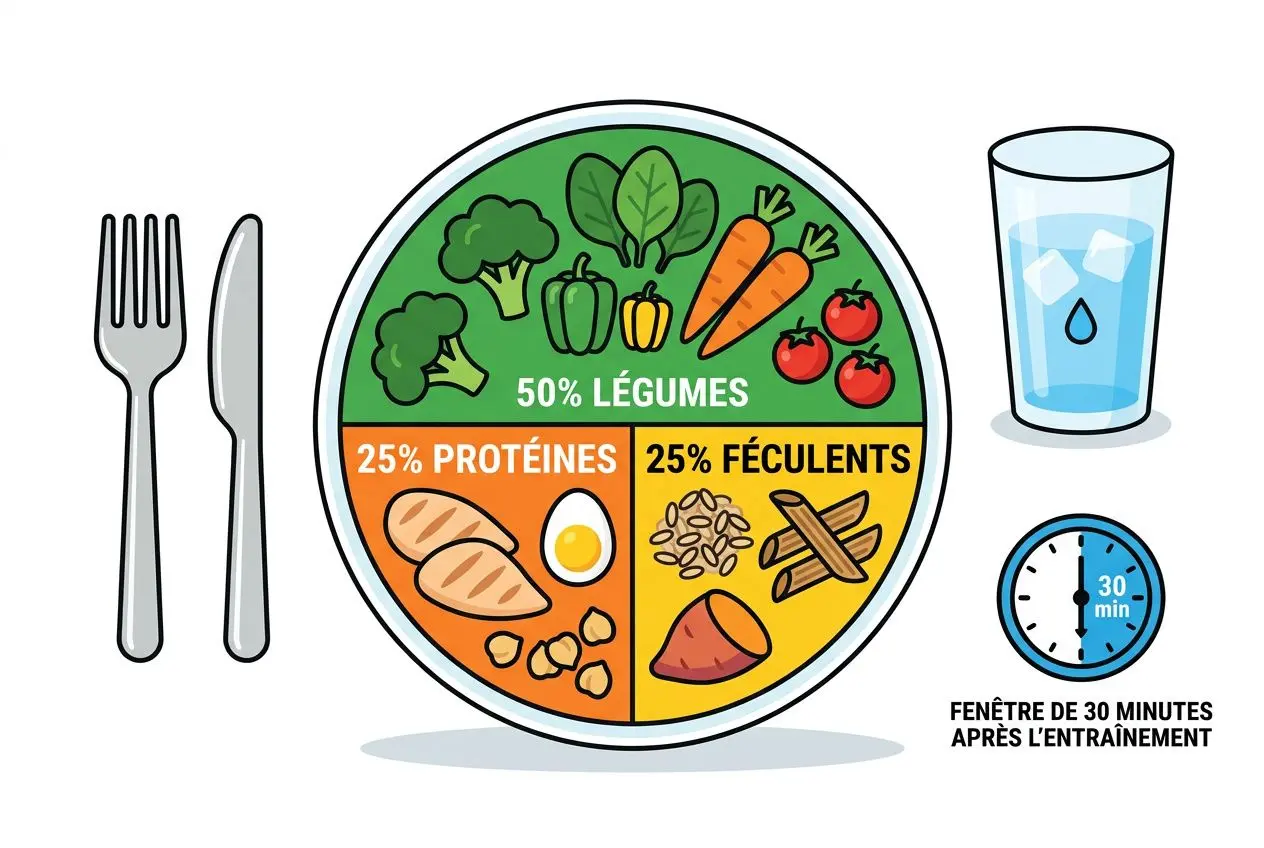 Assiette équilibrée pour perdre du poids avec le sport