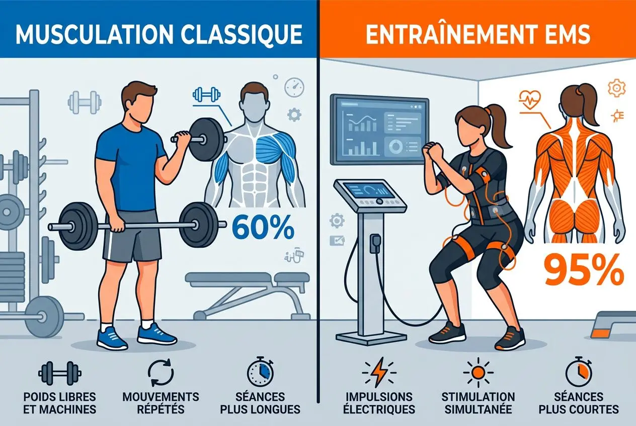 Comparaison musculation classique et EMS