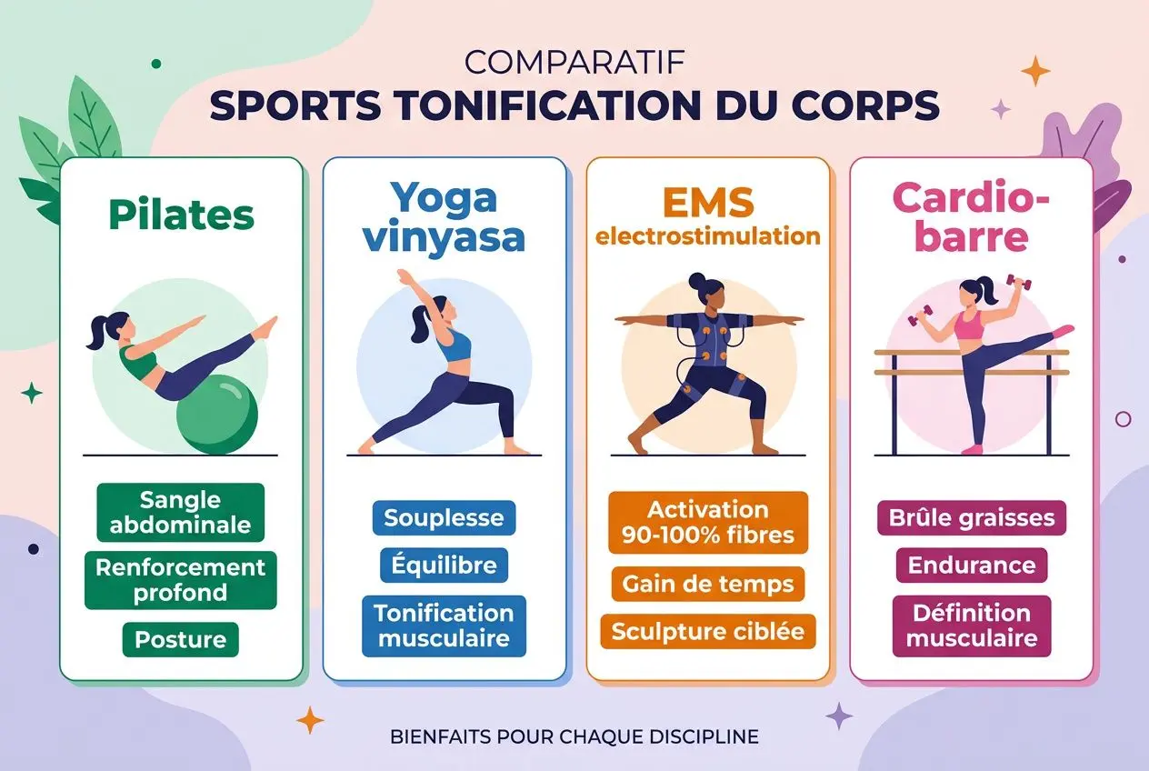 Comparaison sports tonification femme