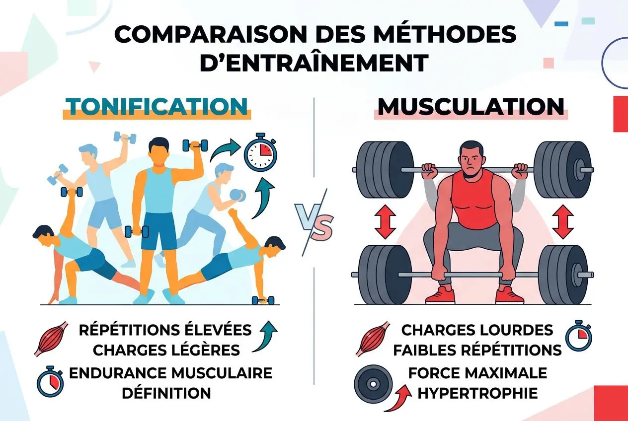 Comparaison tonification et musculation